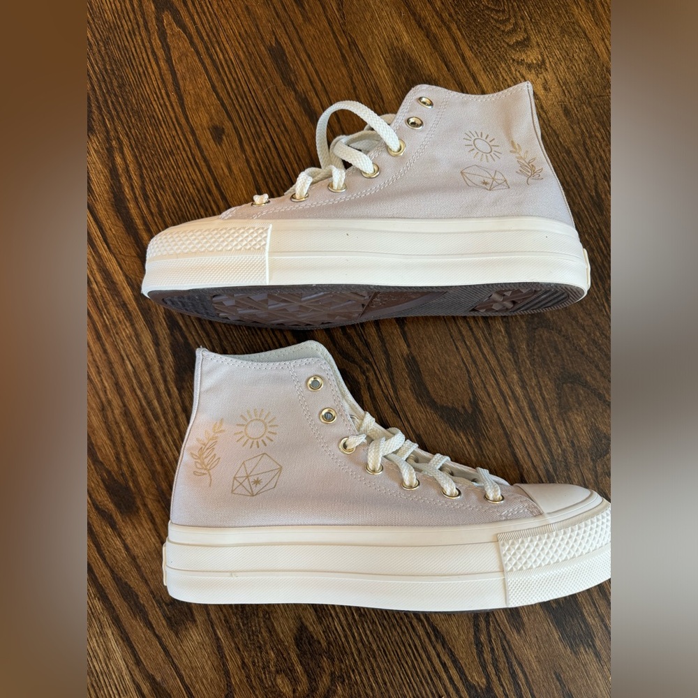 Converse Chuck Taylor All Star Platform Desert Sand Light Gold Women's Size 8 - Picture 5 of 9